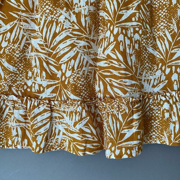 Christian Siriano sz S gold 100% linen‎ boho mini skirt - Picture 8 of 8